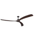 88" Rio Grande 3-Blade Ceiling Fan Oil Rubbed Bronze Motor Finish and Walnut Blade Finish with Wall Control