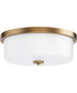 Fuller 3-Light Flush Mount Natural Aged Brass