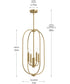 Reines 4-Light Foyer Pendant Brushed Gold