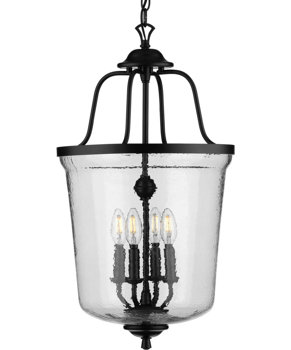 Bowman 4-Light Black Foyer Pendant Matte Black