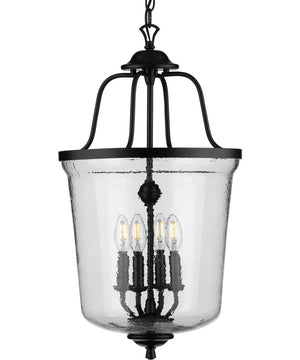 Bowman 4-Light Black Foyer Pendant Matte Black