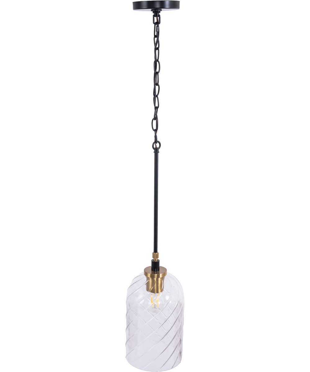 Council 1-Light Lighting Flat Black/Satin Brass