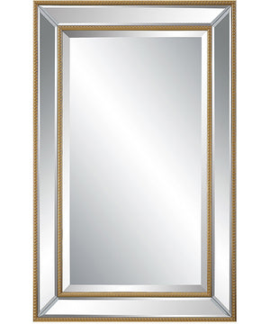 20x32" Wall Mirror Beveled with Gold Beading