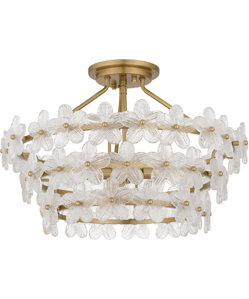 Wright 4-light Semi Flush Mount Brushed Gold