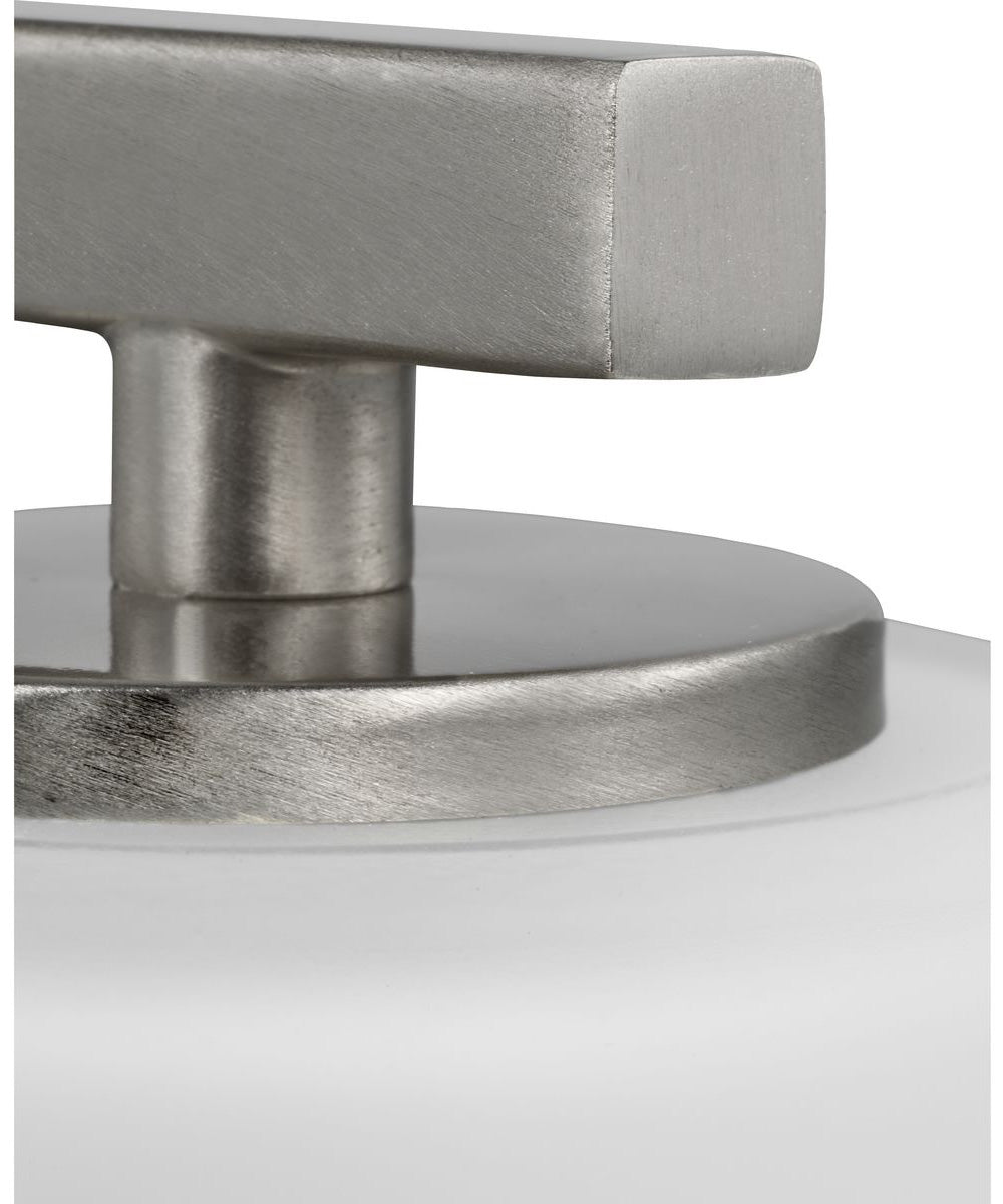 Vertex 3-Light Etched White Convertible Chandelier Brushed Nickel