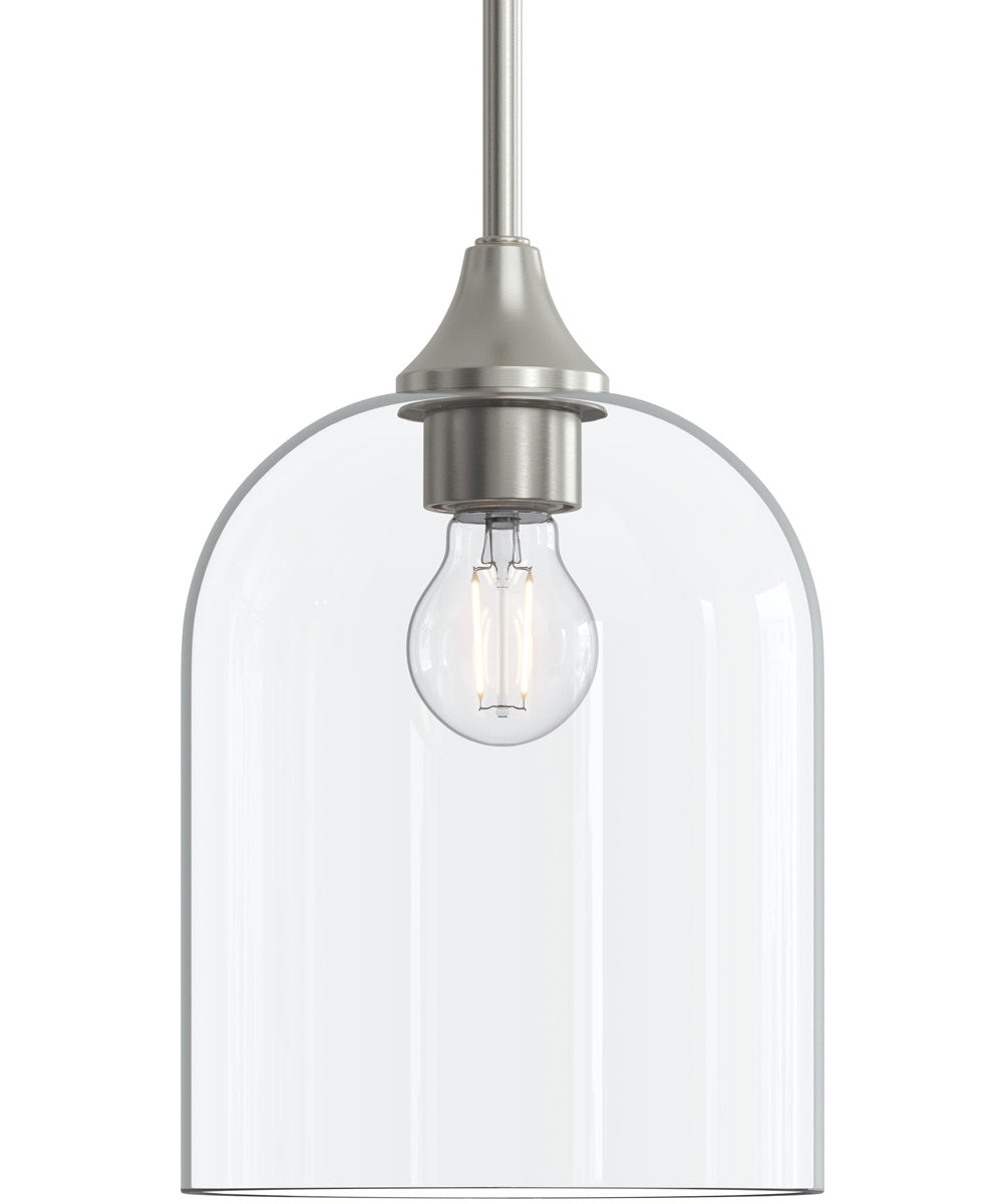 Ilia 1-Light Pendant with Clear Glass Shade Brushed Nickel