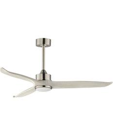 Woodwind 52 inch Solid Wood Blade Fan w LED Light Kit Satin Nickel