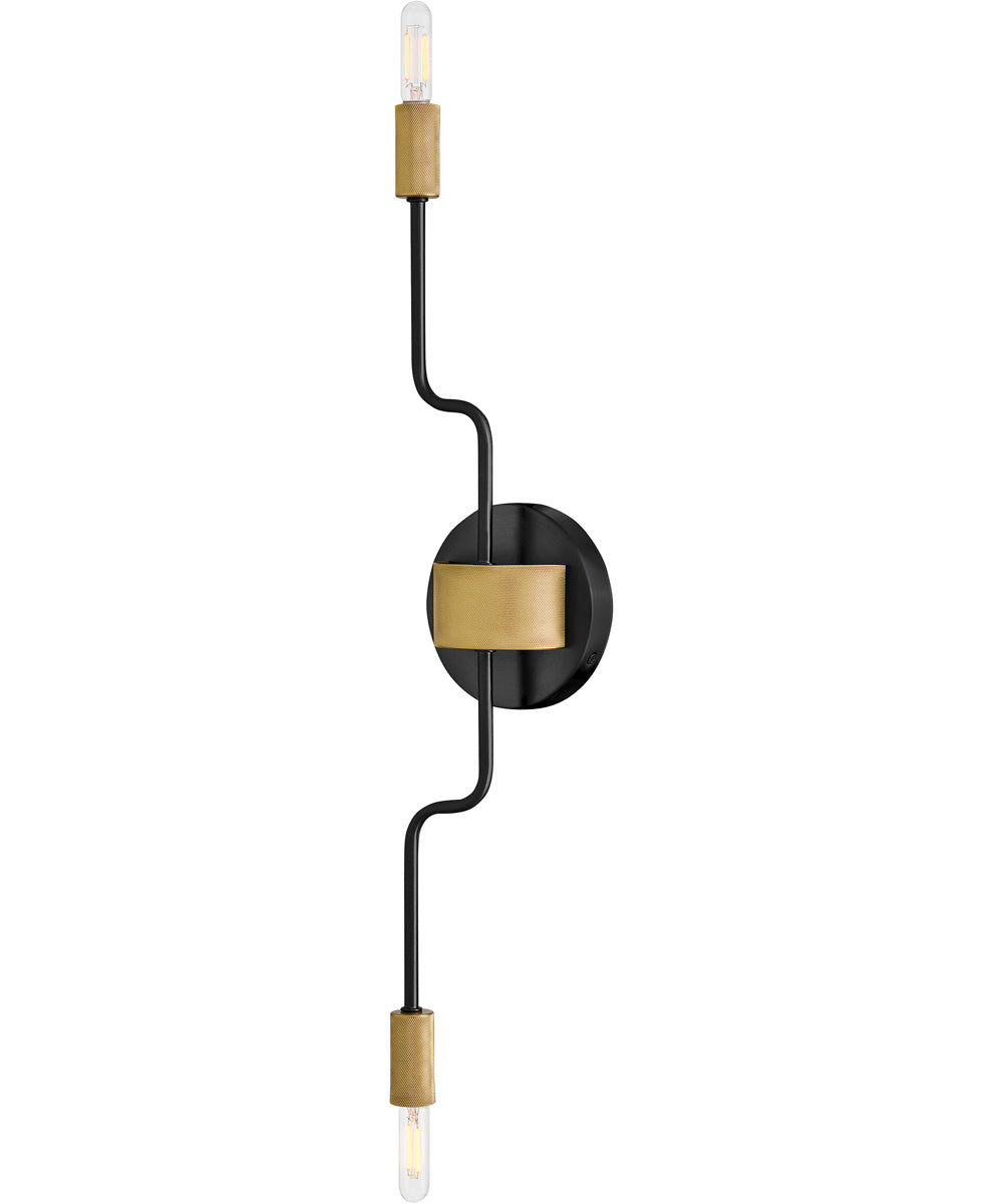 Austen 2-Light Medium Two Light Sconce in Black