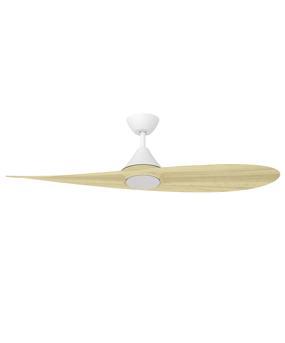 Surf 56 inch 2-Blade Marine Grade Fan w LED Matte White / White Oak