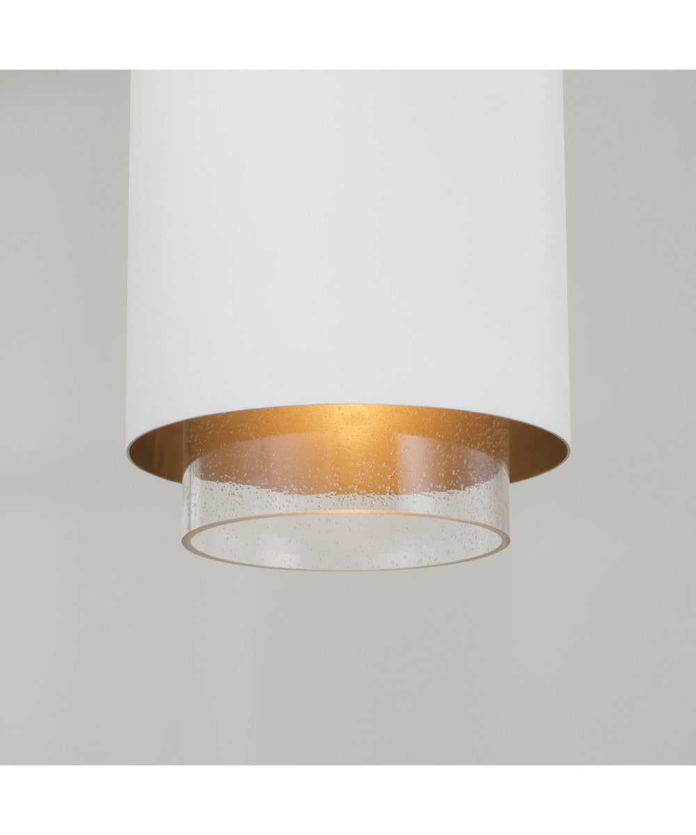 Weller 1-Light Pendant Matte Brass and White
