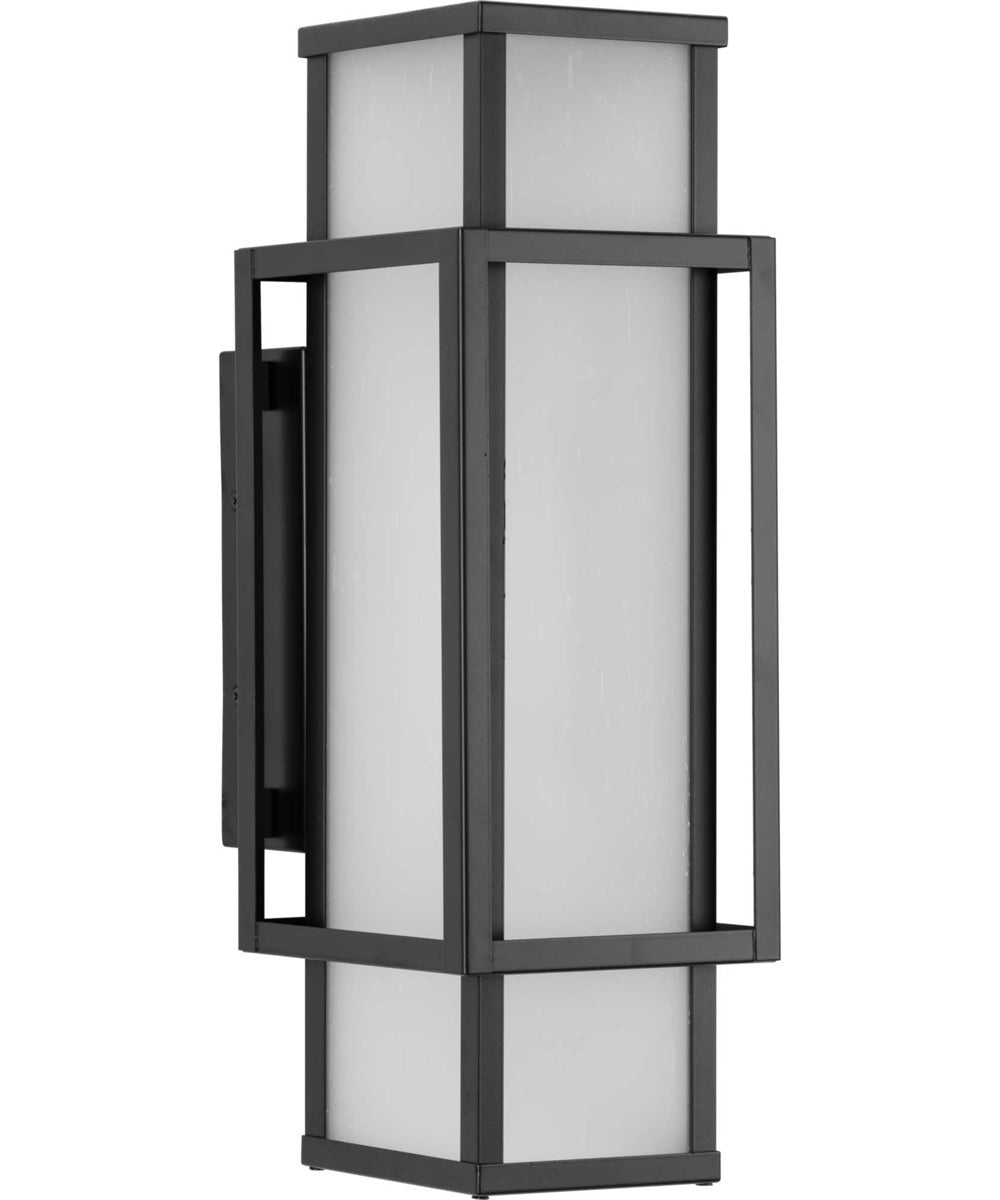 Unison 2-Light Etched Seeded Glass Contemporary Wall Lantern Matte Black