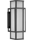 Unison 2-Light Etched Seeded Glass Contemporary Wall Lantern Matte Black