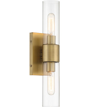 Anton 2 Light Wall Sconce  Old Satin Brass