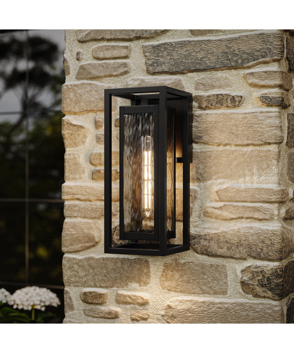 Shaw 19.5 inch 1 Light Outdoor Wall Light with Clear Glass Textured Black
