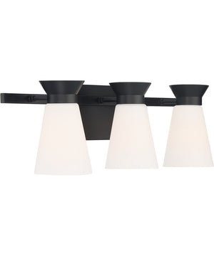 24"W Caleta 3-Light Vanity & Wall Black