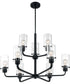 30"W Sommerset 9-Light Chandelier Matte Black