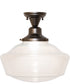 16" Wide Revival Schoolhouse Traditional Globe Semi-Flush Mount