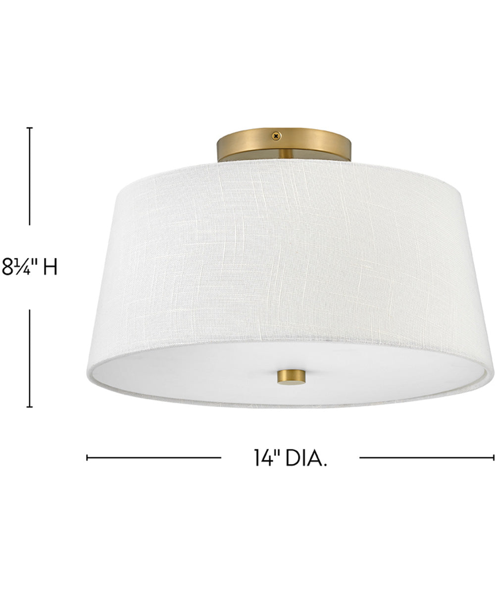 Beale 2-Light Medium Flush Mount in Lacquered Brass