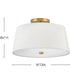 Beale 2-Light Medium Flush Mount in Lacquered Brass