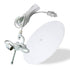 14"W 2 Light Swag Plug-In Pendant  Textured Oatmeal with Diffuser White Cord