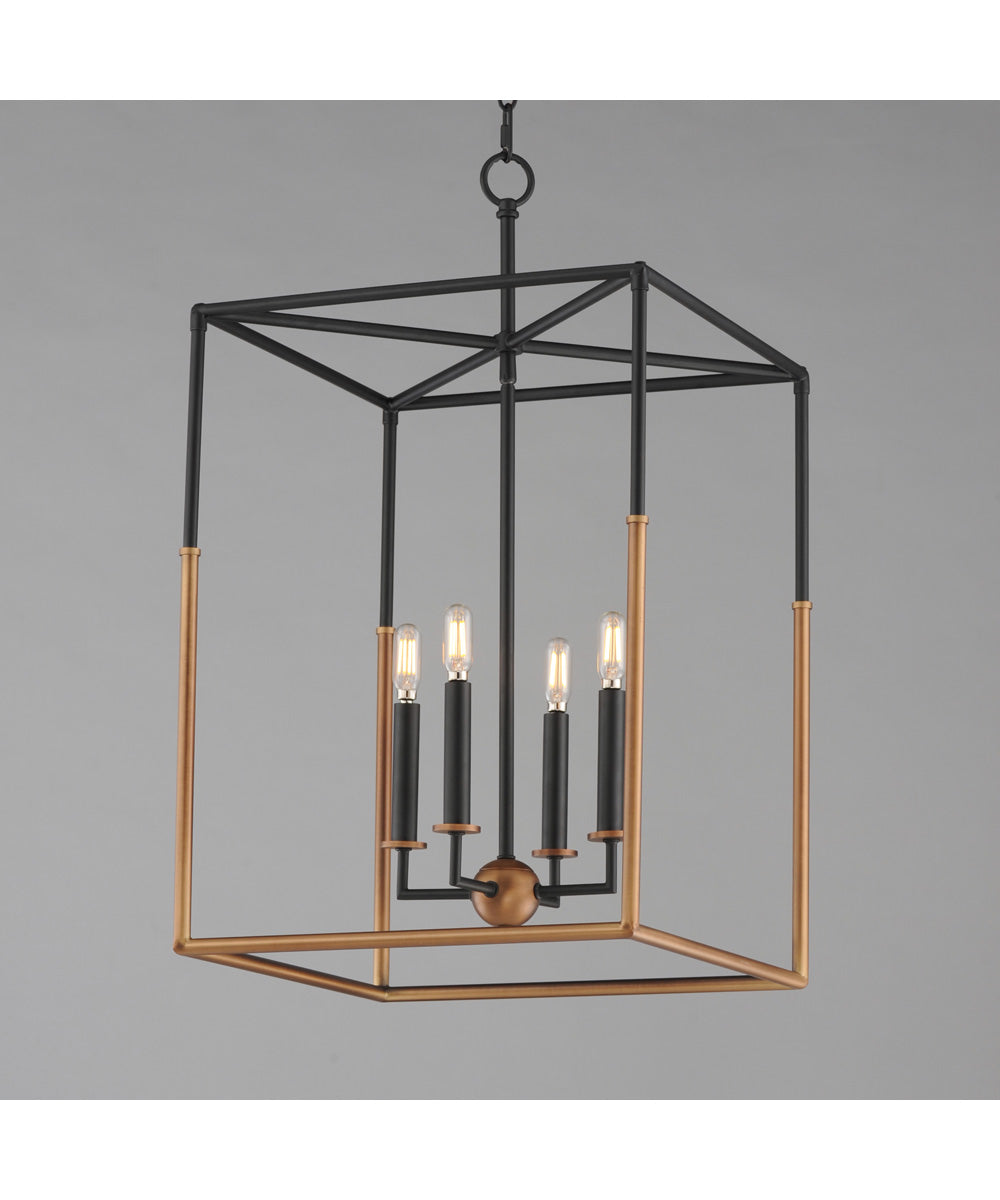 Soho 4-Light Large Pendant Black/Weathered Brass