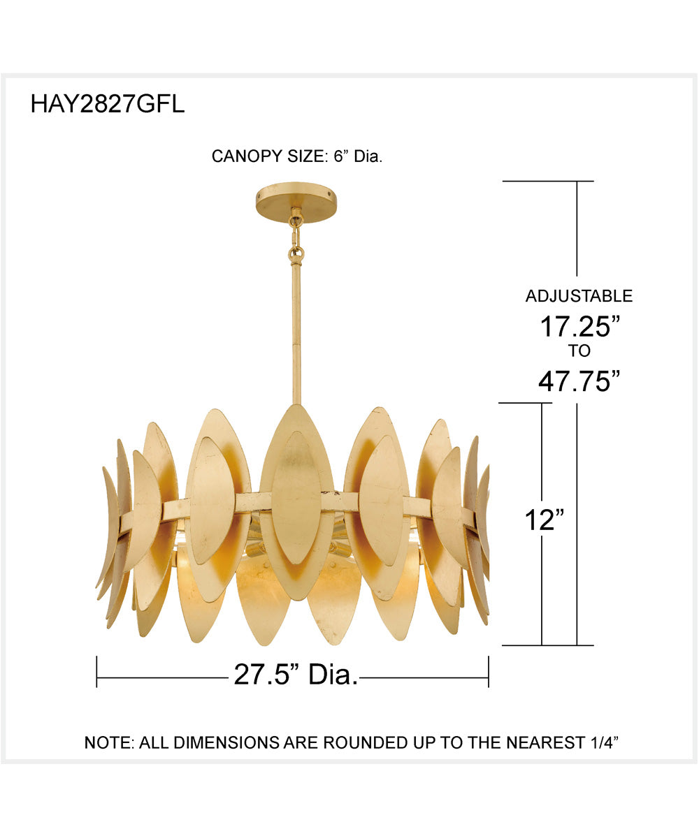 Hayley 6-light Pendant Gold Leaf