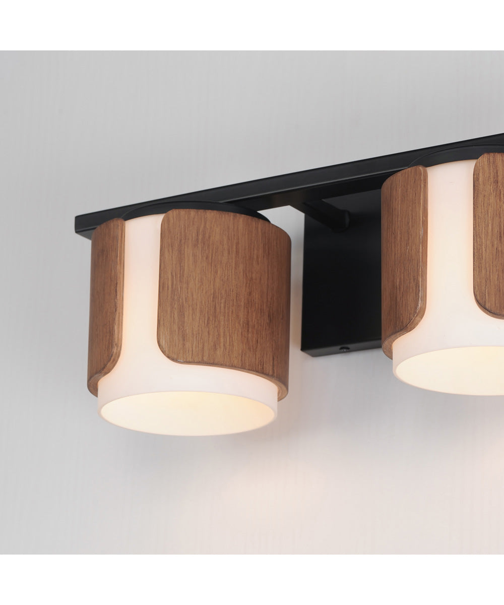 Draughtsman 2-Light Bath Vanity Walnut / Black