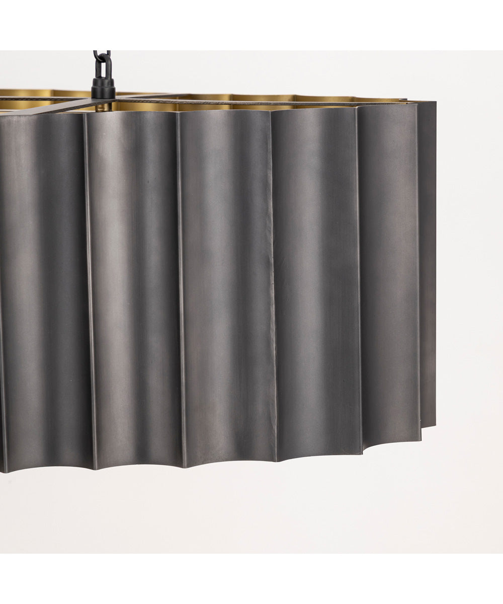 Allegra 5-Light Linear Pendant Gunmetal / Gold