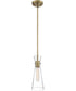 4"W Bahari 1-Light Pendant Vintage Brass