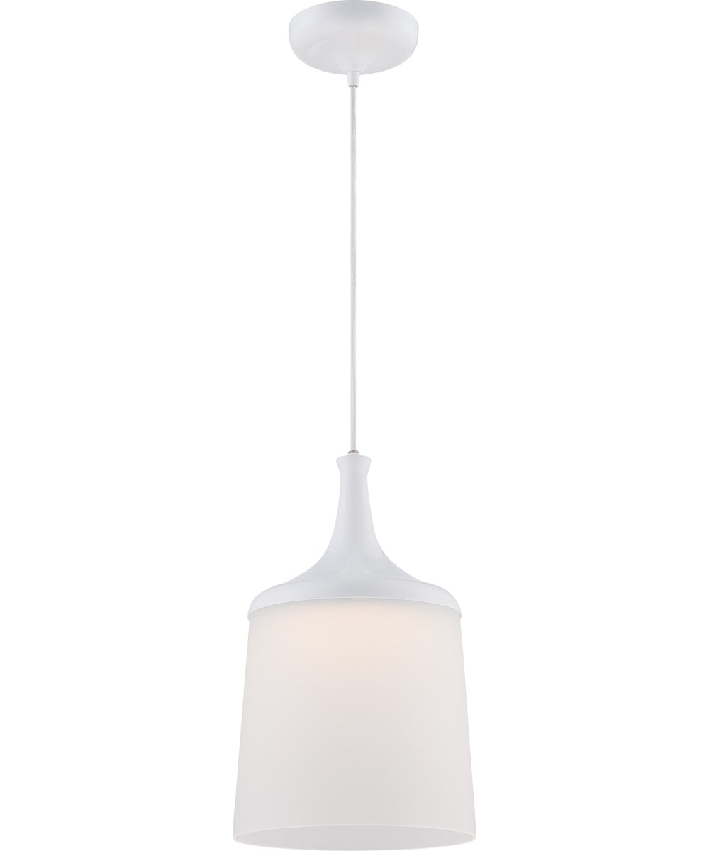 11"W Denny 1-Light Pendant Glacier White