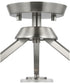 Vertex 3-Light Clear Glass Convertible Chandelier Brushed Nickel