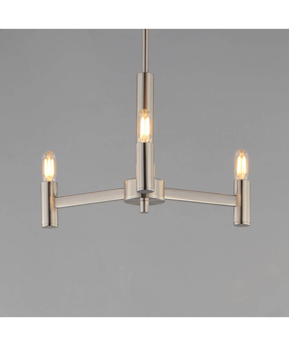 Emana 3-Light Chandelier Satin Nickel