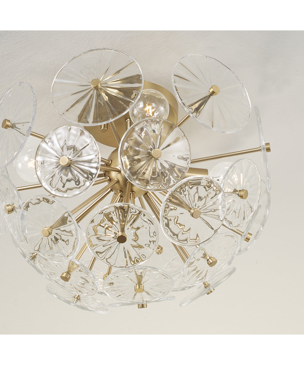 Emelie 4-Light Semi-Flush Matte Brass