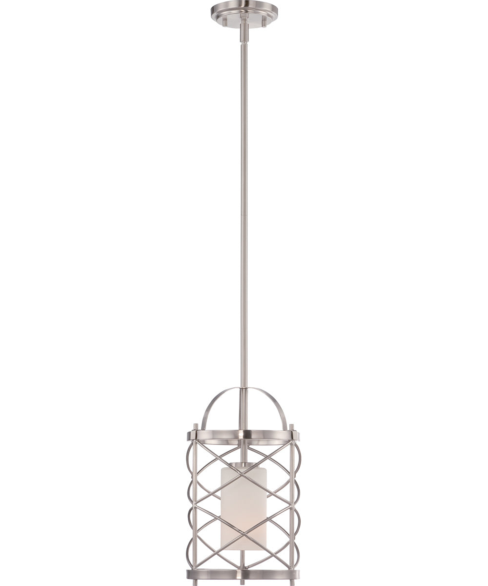 8"W Ginger 1-Light Pendant Brushed Nickel