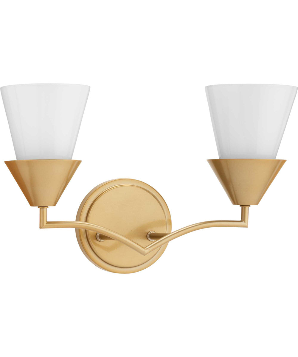 Pinellas 2-Light Contemporary Vanity Light Soft Gold