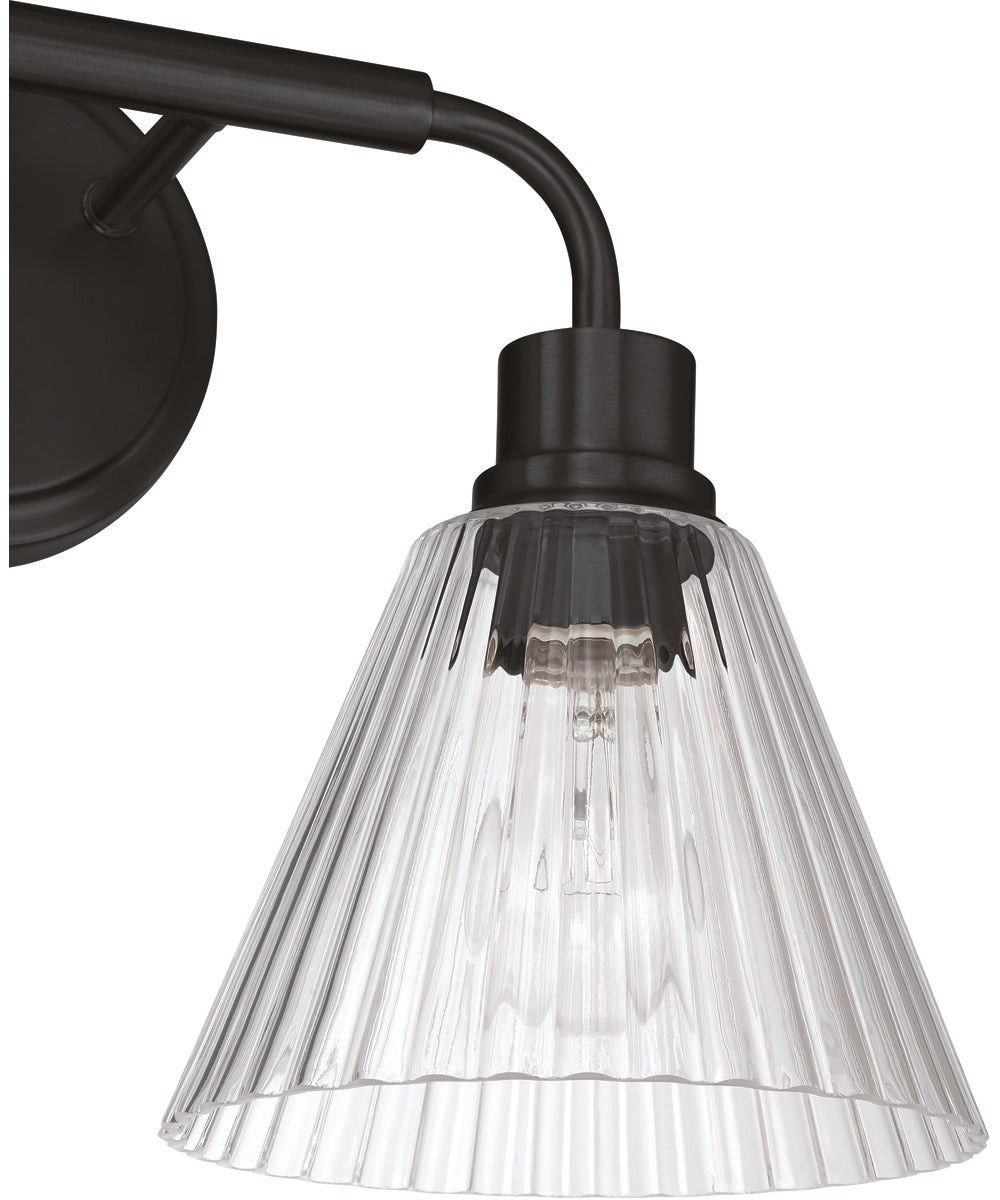 Pleated 2-Light Lighting Flat Black