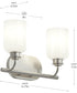 Reines 2-Light Bath Vanity with Opal Glass Shades Brushed Nickel