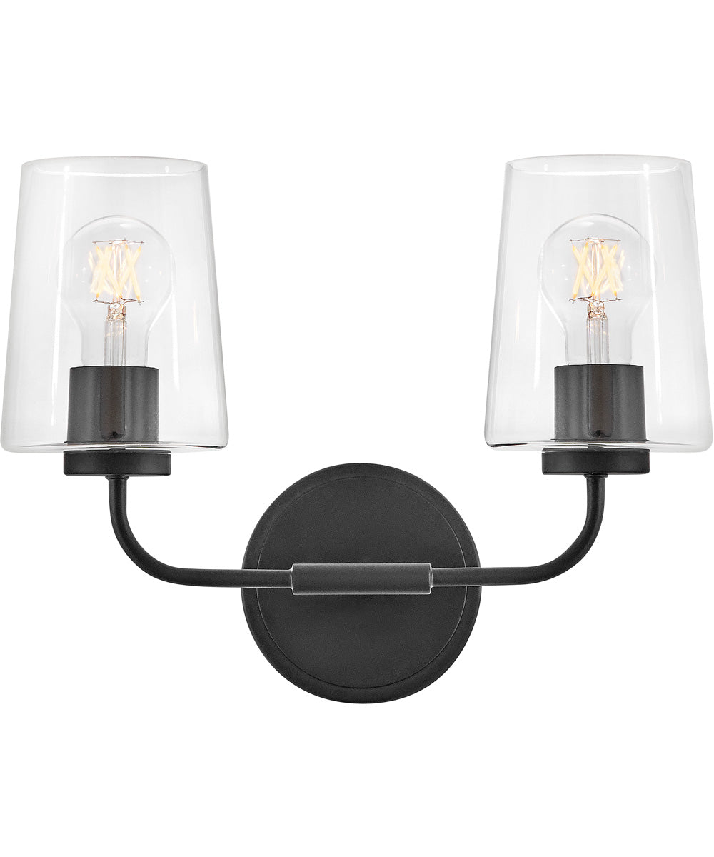 Kline 3-Light Small Two Light Vanity in Black