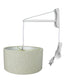 18"W MAST Plug-In Wall Mount Pendant 2 Light White Cord/Arm with Diffuser Textured Oatmeal Shade