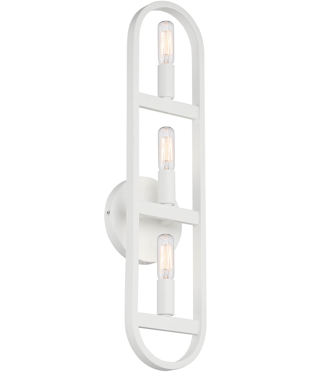 Carousel 3 Light Wall Sconce Matte White