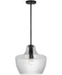 Destin 1-Light Pendant Black / Silver Accents