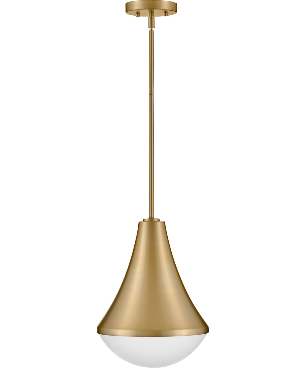 Haddie 1-Light Small Pendant in Lacquered Brass