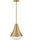 Haddie 1-Light Small Pendant in Lacquered Brass