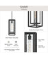 Shaw 17 Inch 1 Light Outdoor Pendant with Clear Glass Textured Black