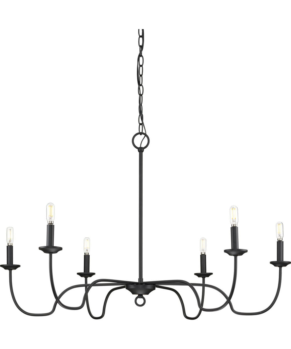 Canebrake 6-Light Chandelier Light Matte Black