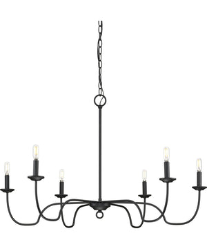 Canebrake 6-Light Chandelier Light Matte Black