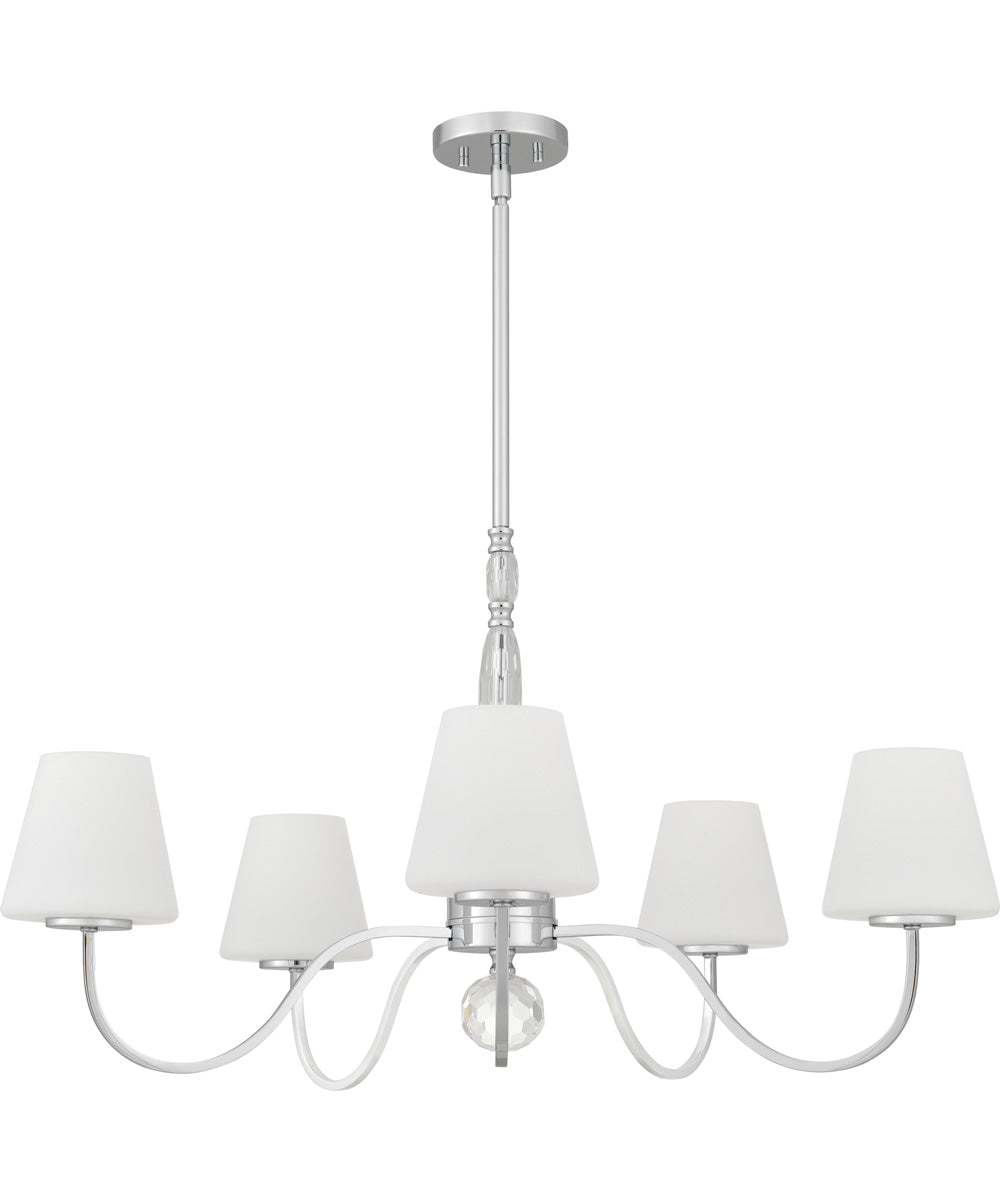 Stone 5-light Chandelier Polished Chrome