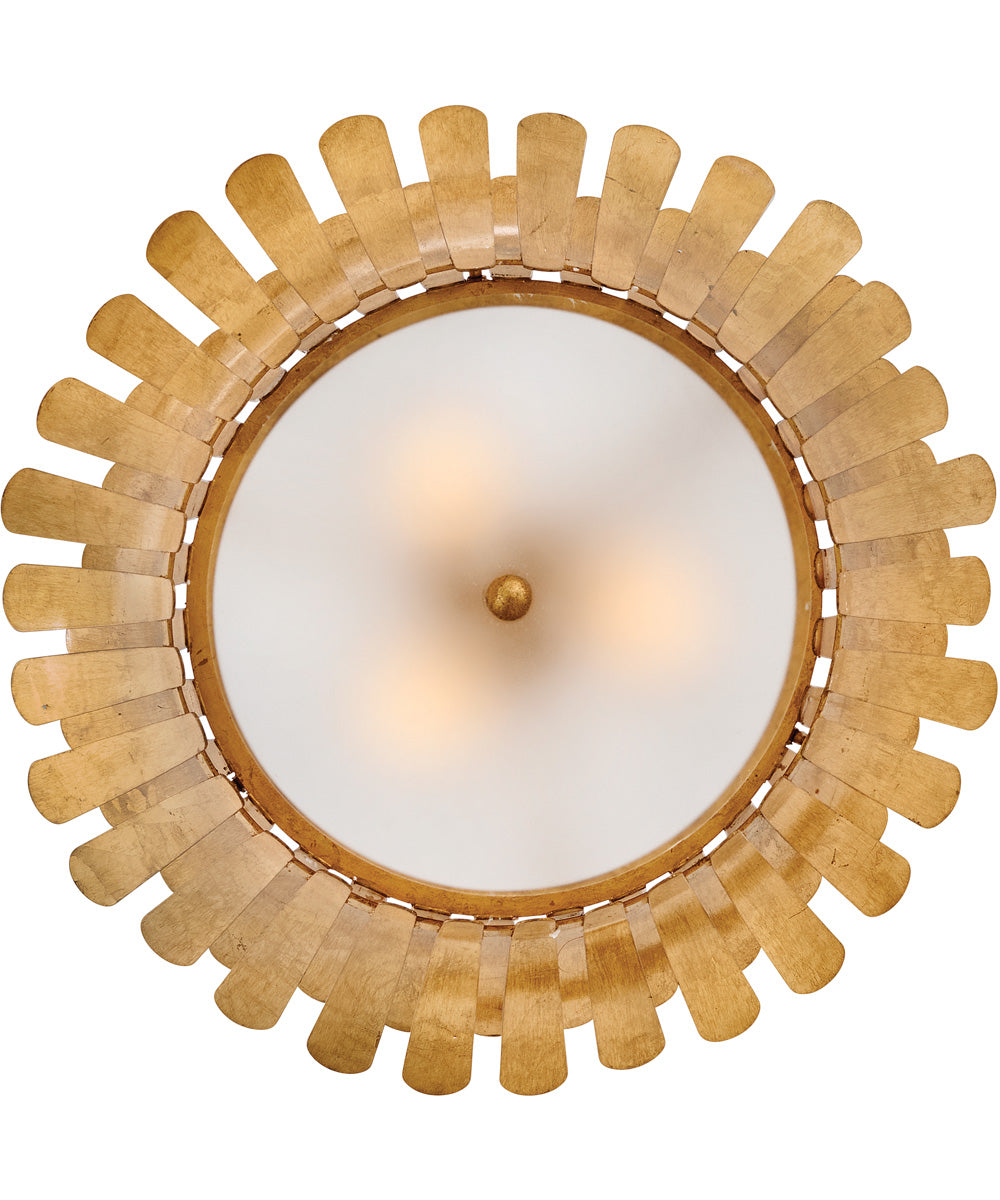 Reina 3-Light Medium Tapered Chandelier in Distressed Brass