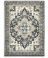 Leningston Washable Medium Rug Black/Cream/Blue