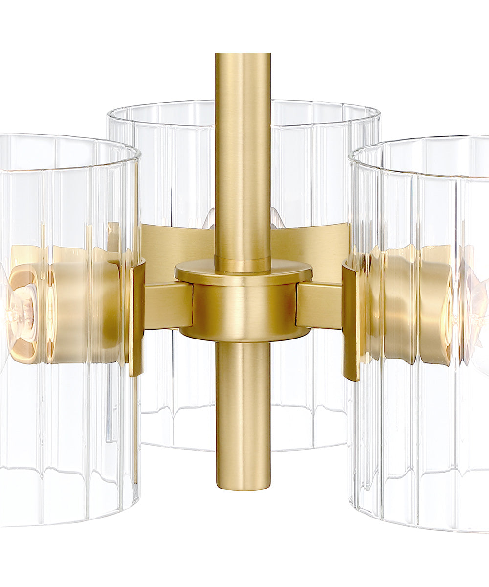 Aries 3 Light Semi Flush  Brushed Gold